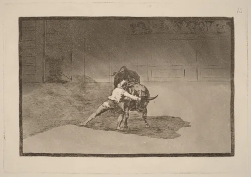 El famoso Martincho poniendo banderillas al quiebro (The Famous Martincho Places the Banderillas Playing the Bull with the Movement of His Body) by Francisco Goya, portfolio, 1816