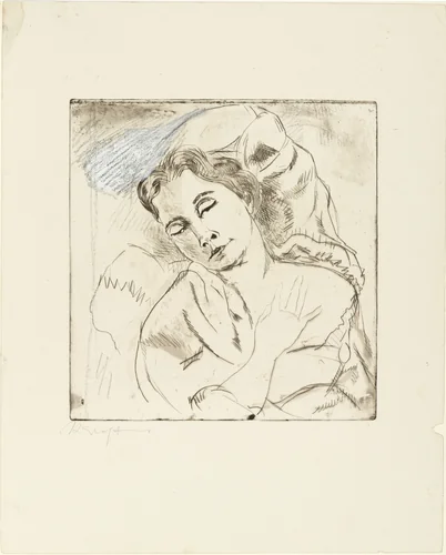 Sleeping Girl (Schlafendes Mädchen) by Rudolf Grossmann, print, 1912
