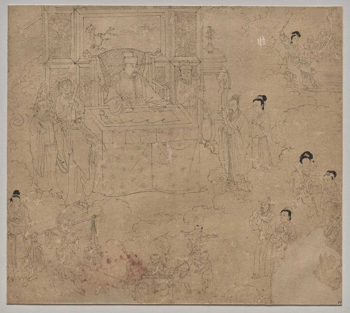 Album of Daoist and Buddhist Themes: Kings of Hells: Leaf 28 by Unknown, painting, 1200-1299