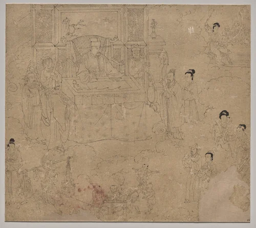 Album of Daoist and Buddhist Themes: Kings of Hells: Leaf 28 by Unknown, painting, 1200-1299