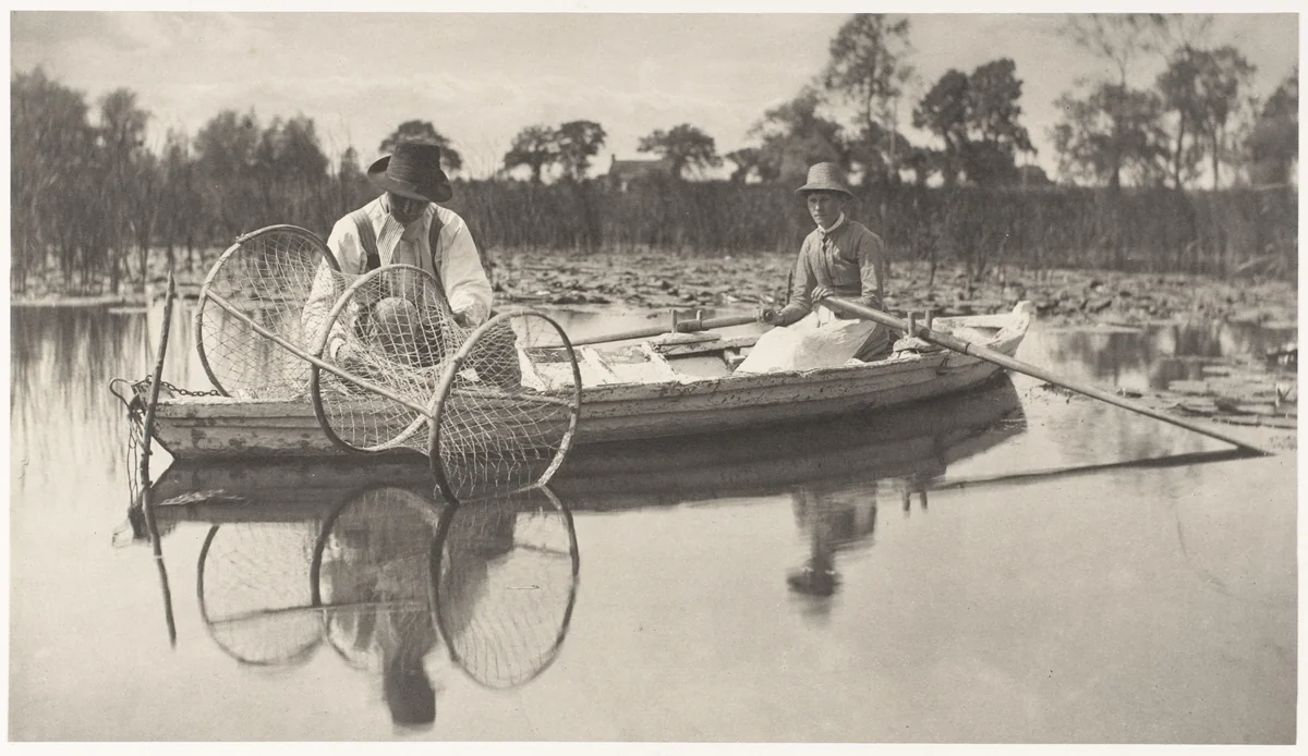Setting the Bownet by Peter Henry Emerson, photograph, 1886