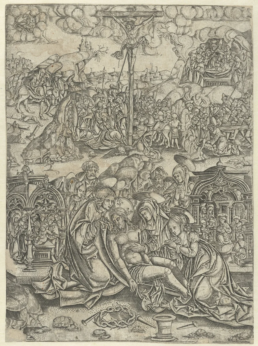 Zeven Smarten van Maria by Monogrammist S, print, 1510-1530