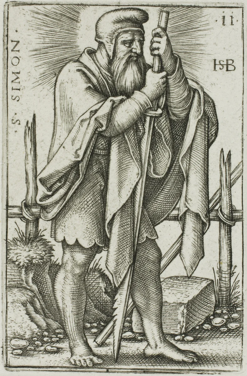 St. Simon, plate 11 from The Twelve Apostles by Sebald Beham, print, 1545