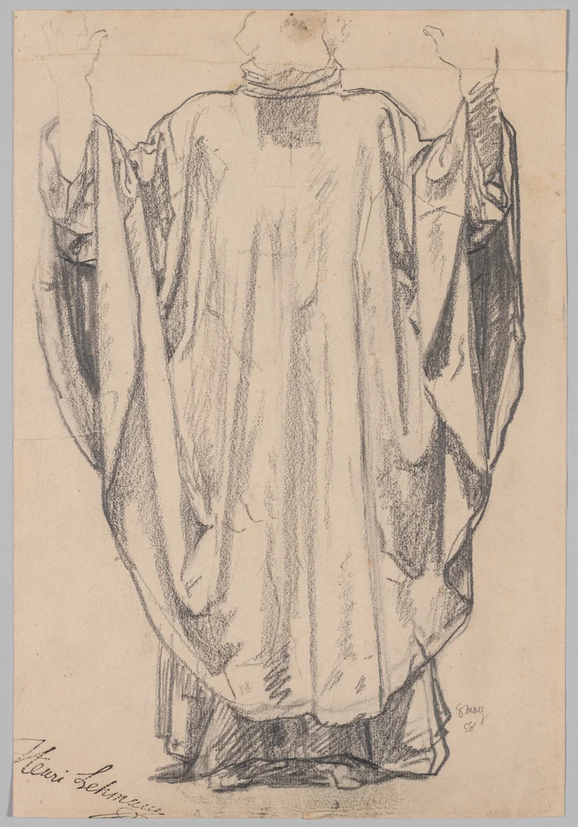 Costume Study by Henri Lehmann, drawing, 1834-1852