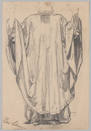 Costume Study by Henri Lehmann, drawing, 1834-1852