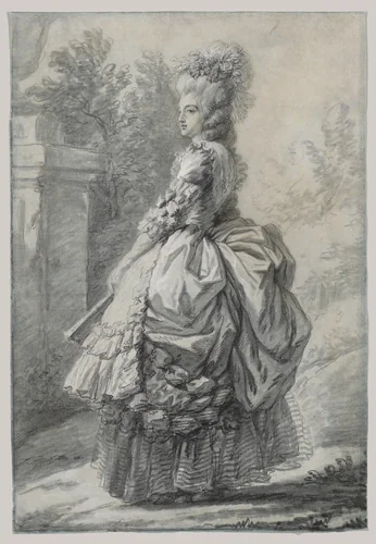 Marie Antoinette in a Park by Elisabeth Louise Vigée Le Brun, drawing, 1775-1786