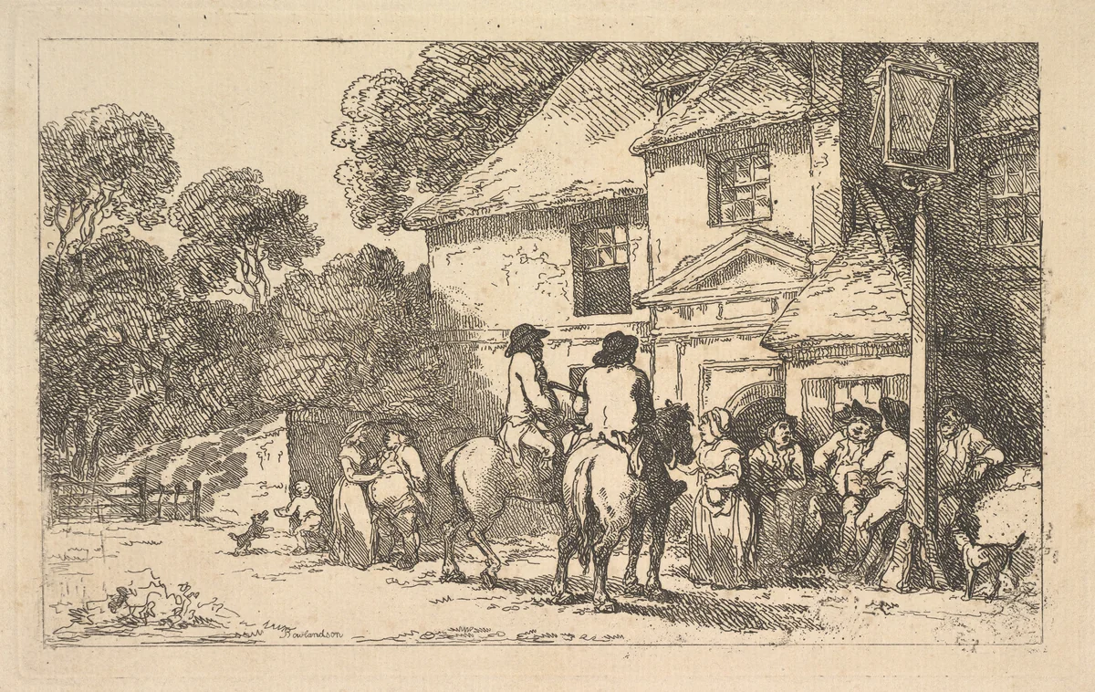 The Three Horseshoes, a Roadside Inn by Thomas Rowlandson, print, 1787