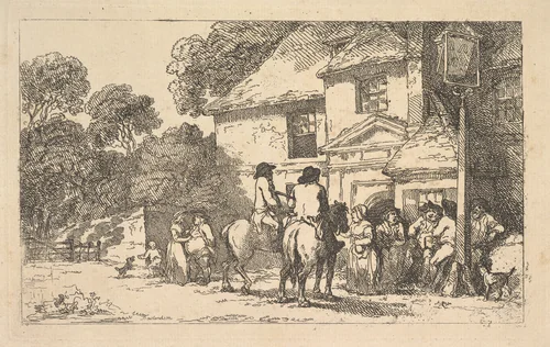 The Three Horseshoes, a Roadside Inn by Thomas Rowlandson, print, 1787