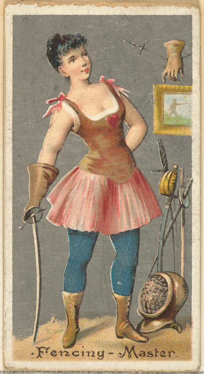 Fencing - Master, from the Occupations for Women series (N166) for Old Judge and Dogs Head Cigarettes by Goodwin & Company, print, 1887