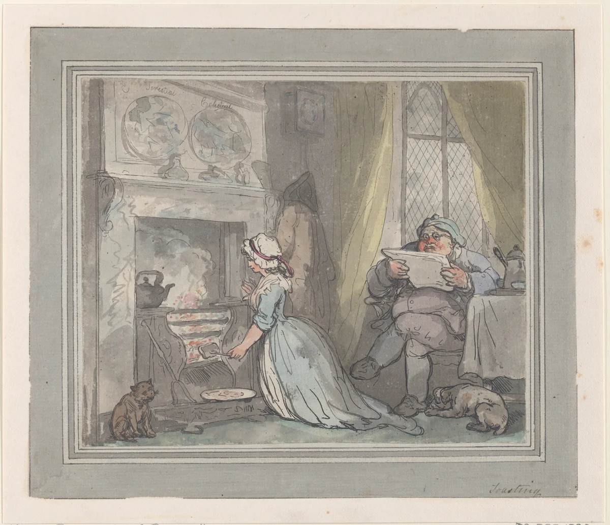 Toasting by Thomas Rowlandson, print, 1783-1790
