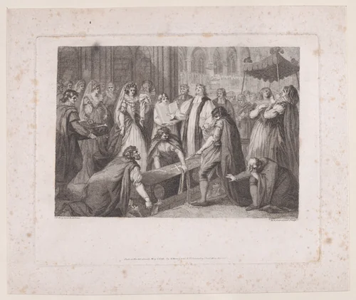 The Internment of Mary, Queen of Scots by William Nelson Gardiner, print, 1791
