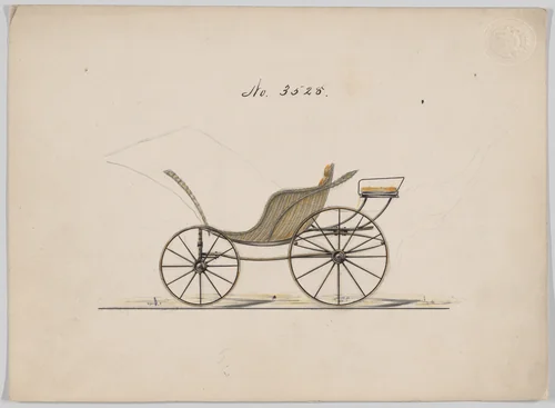 Design for Pony Phaeton, no. 3525 by Brewster & Co., drawing, 1879