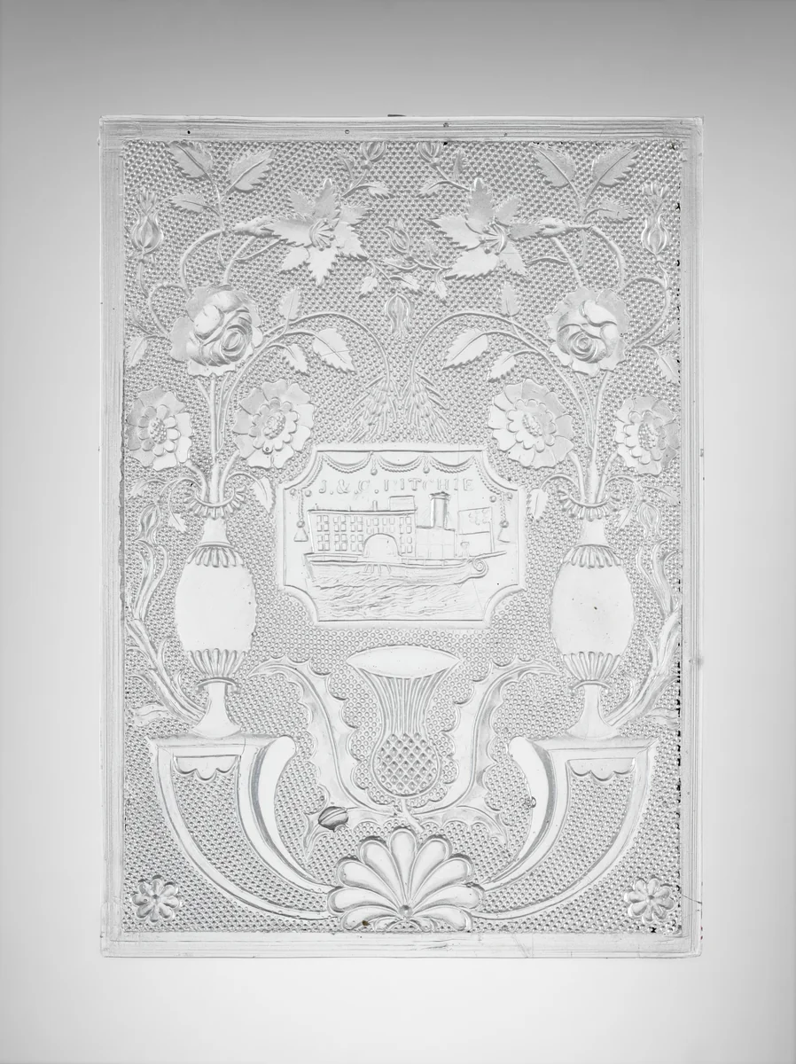 Windowpane by Wheeling Flint Glass Works, artwork, 1833-1836