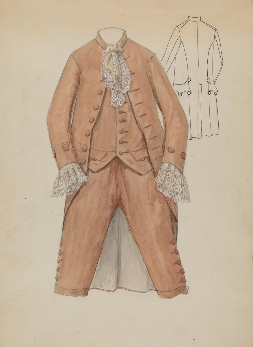 Man's Costume by Jessie M Benge, index of american design, 1936