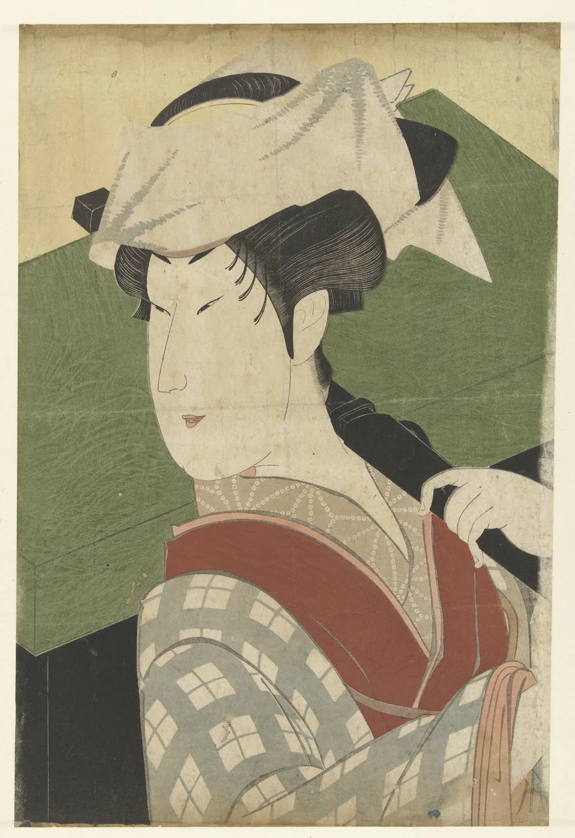 Busteportret van Nakamura Noshio II by Utagawa Kunimasa, print, 1795