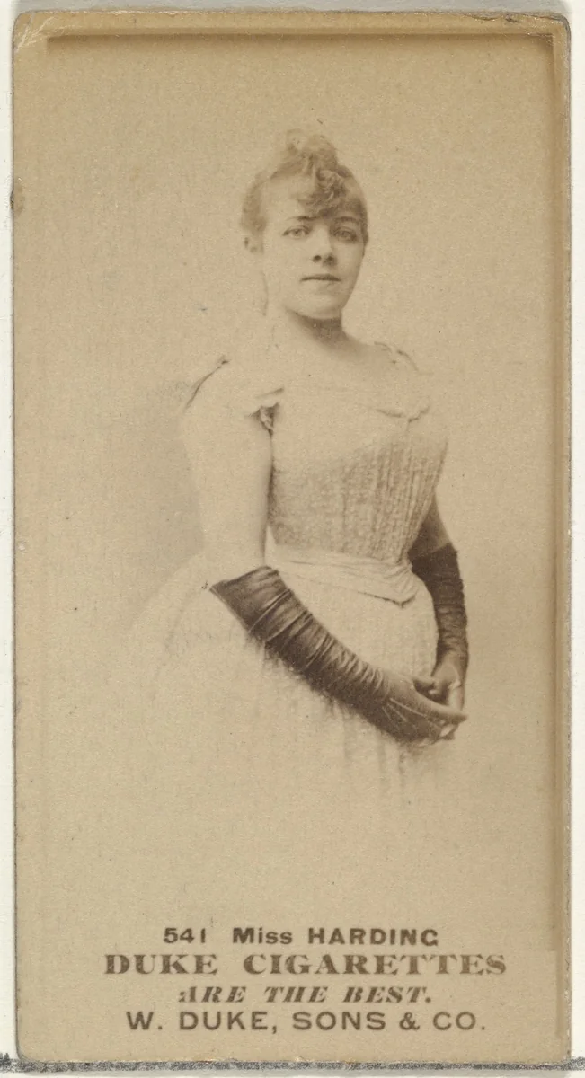 Card Number 541, Miss Harding, from the Actors and Actresses series (N145-7) issued by Duke Sons & Co. to promote Duke Cigarettes by W. Duke, Sons & Co., photograph, 1880-1889