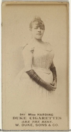 Card Number 541, Miss Harding, from the Actors and Actresses series (N145-7) issued by Duke Sons & Co. to promote Duke Cigarettes by W. Duke, Sons & Co., photograph, 1880-1889