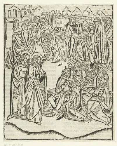 Het evangelie wordt door de discipelen in alle landen verkondigd by Unknown, print, 1480-1500