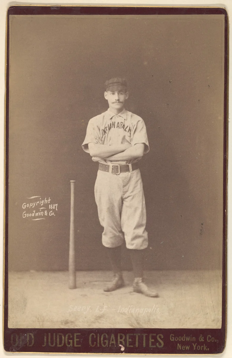 Seery, Left Field, Indianapolis, from the series Old Judge Cigarettes by Goodwin & Company, photograph, 1887