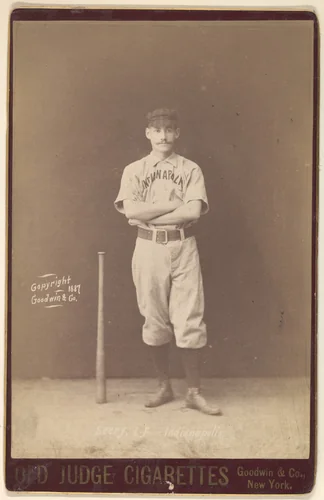 Seery, Left Field, Indianapolis, from the series Old Judge Cigarettes by Goodwin & Company, photograph, 1887