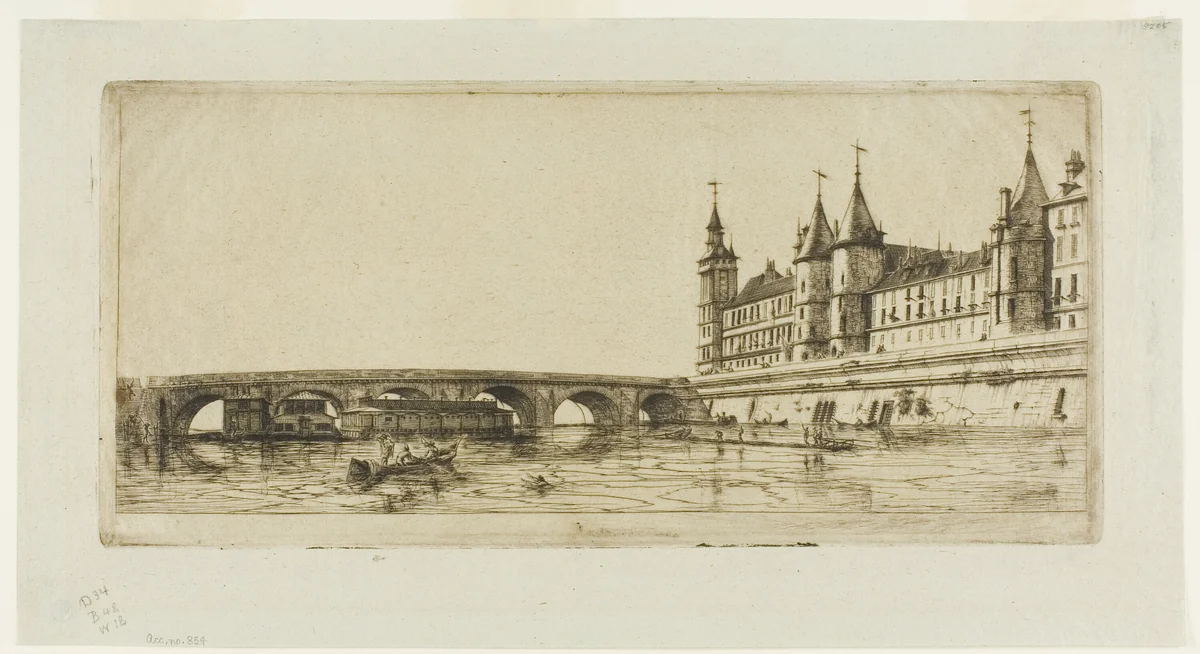 Pont-au-Change, Paris by Charles Meryon, print, 1854