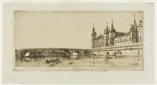 Pont-au-Change, Paris by Charles Meryon, print, 1854