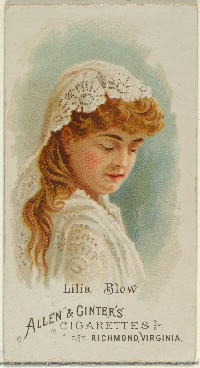 Lilia Blow, from World's Beauties, Series 1 (N26) for Allen & Ginter Cigarettes by Allen & Ginter, print, 1888