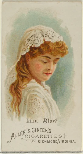 Lilia Blow, from World's Beauties, Series 1 (N26) for Allen & Ginter Cigarettes by Allen & Ginter, print, 1888