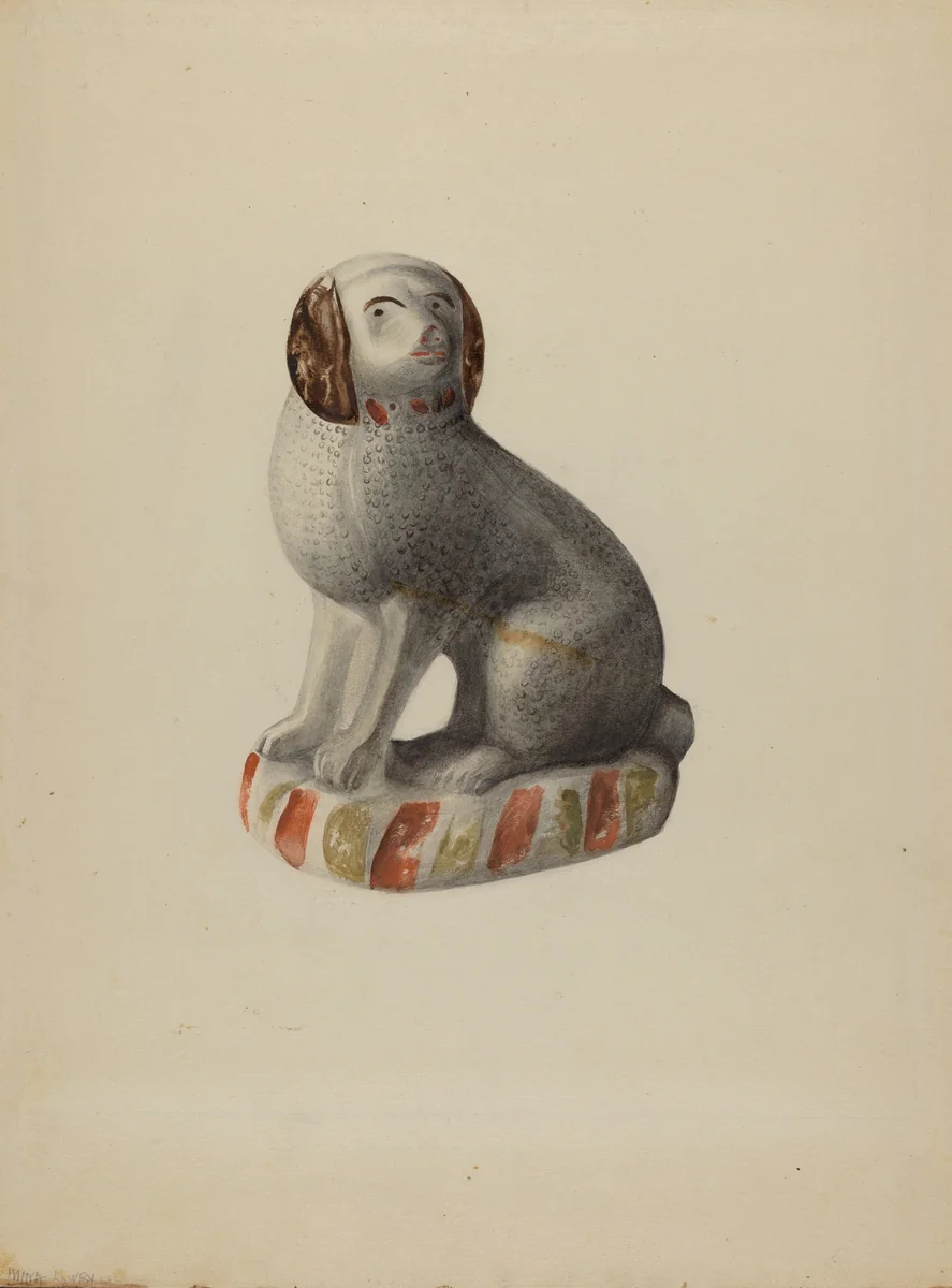 Pa. German Dog Figurine by Mina Lowry, index of american design, 1937
