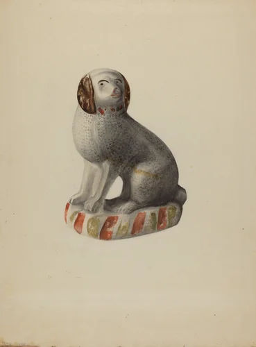 Pa. German Dog Figurine by Mina Lowry, index of american design, 1937