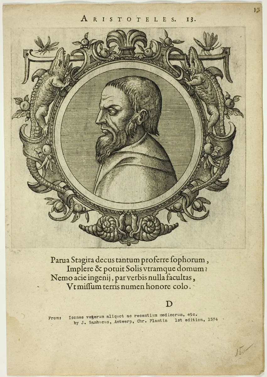 Portrait of Aristoteles by Unknown Artist, print, 1574