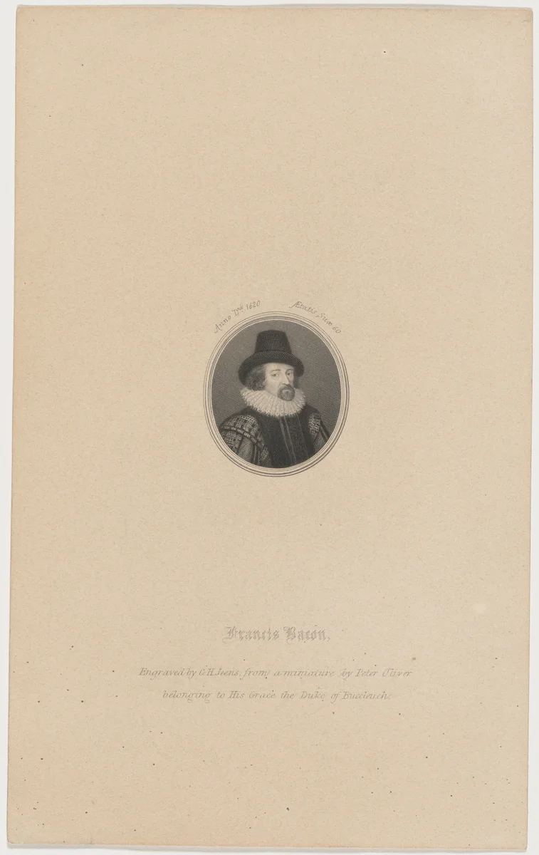 Francis Bacon by Charles Henry Jeens; Peter Oliver, print, 1827-1879