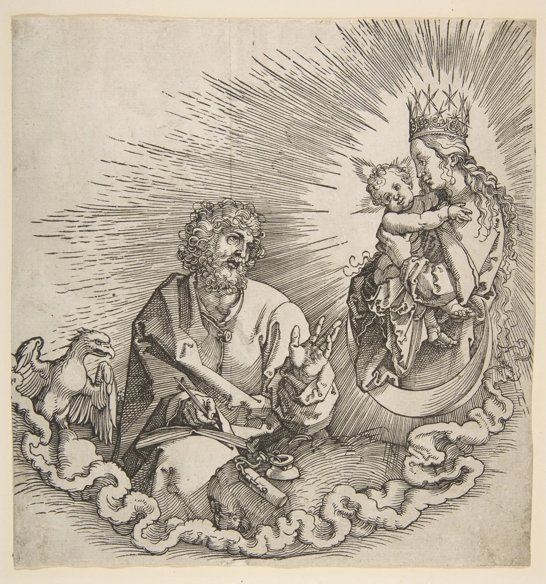 The Virgin Appearing to Saint John, Frontispiece to the Apocalypse by Albrecht Dürer, print, 1511