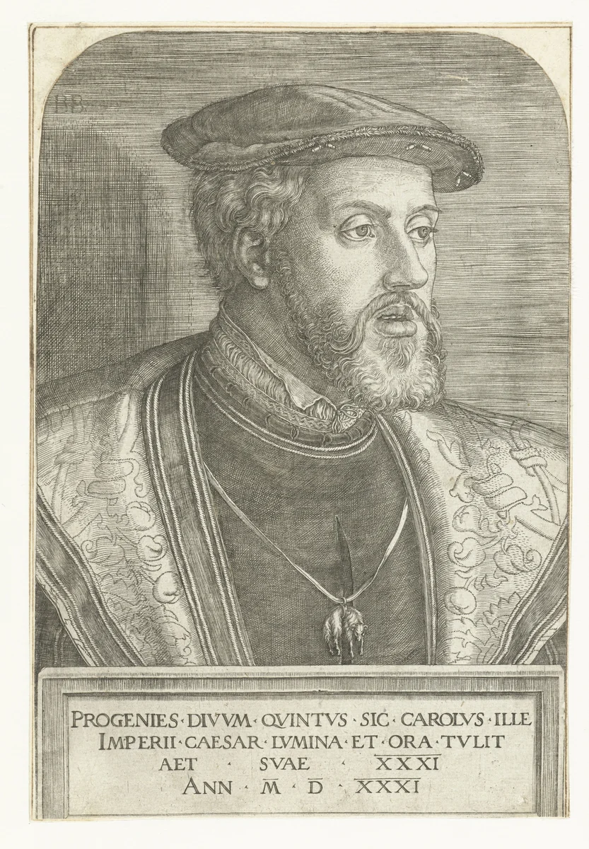 Portret van Keizer Karel V by Unknown, print, 1531