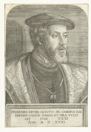 Portret van Keizer Karel V by Unknown, print, 1531