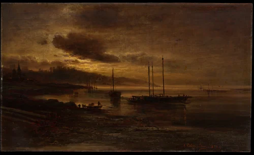 Night Scene on the Volga by Alexei Savrasov, painting, 1871