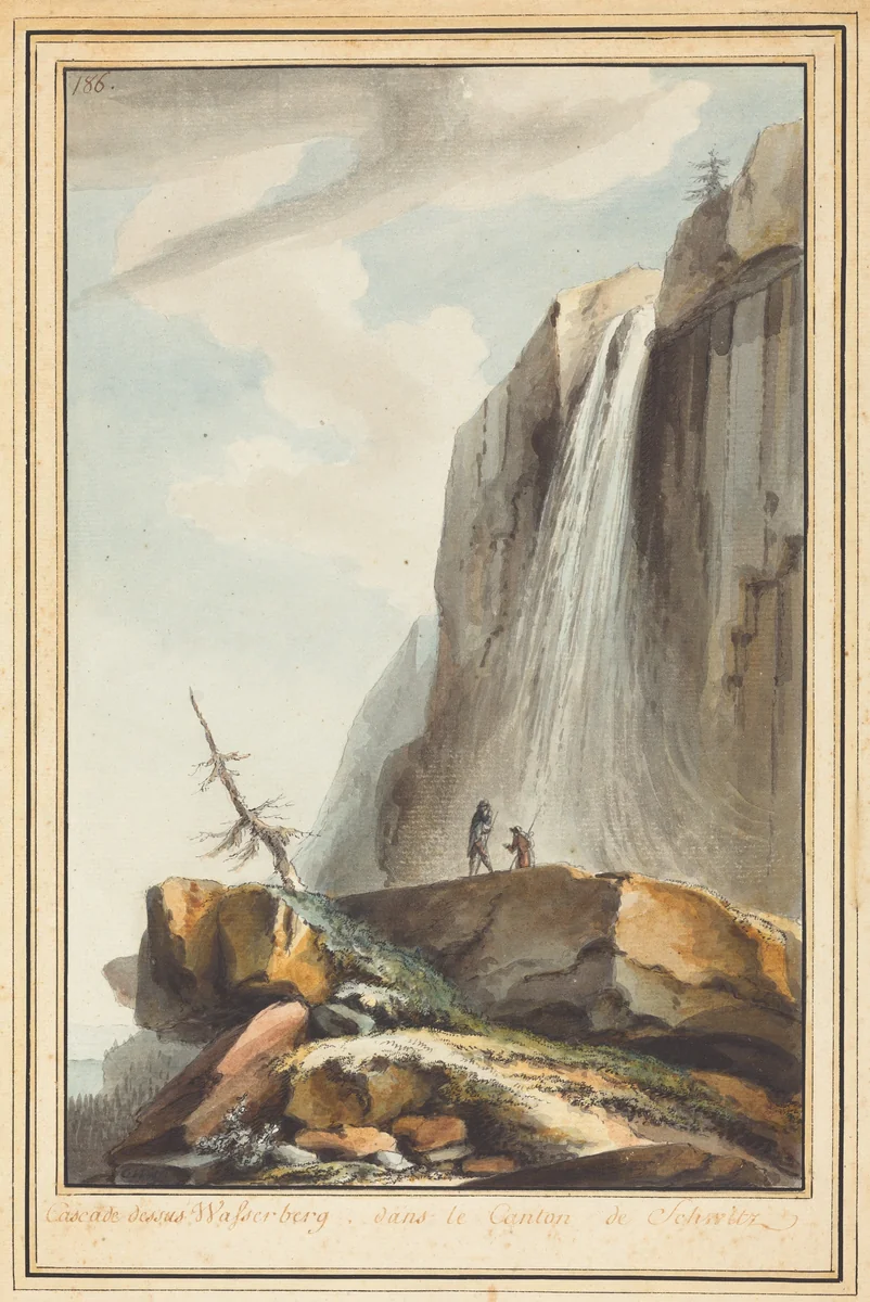 Cascade dessus Wasserberg (Waterfall above Wasserberg) by Caspar Wolf, drawing, 1774