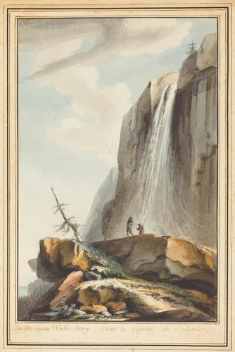 Cascade dessus Wasserberg (Waterfall above Wasserberg) by Caspar Wolf, drawing, 1774