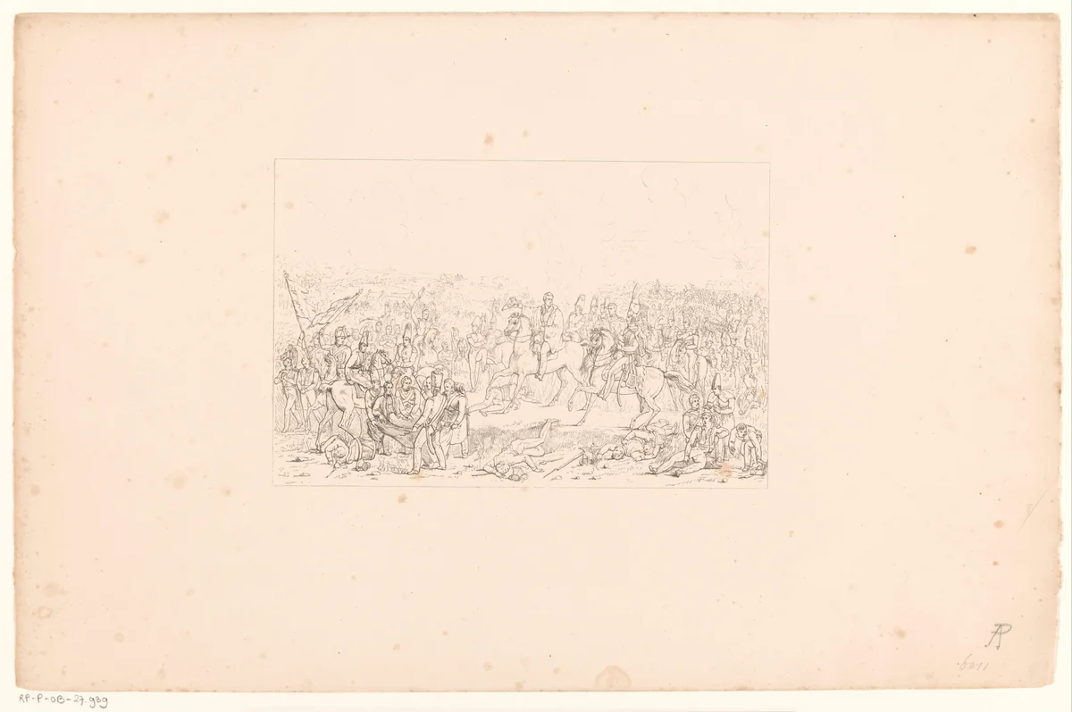 Slag bij Waterloo by Jean Augustin Daiwaille, print, 1820-1833