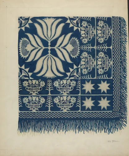 Woven Coverlet by Theodore Pfitzer, index of american design, 1937
