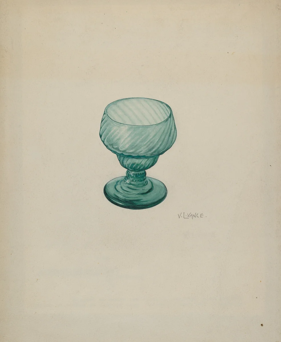 Glass by V.L. Vance, index of american design, 1935-1942