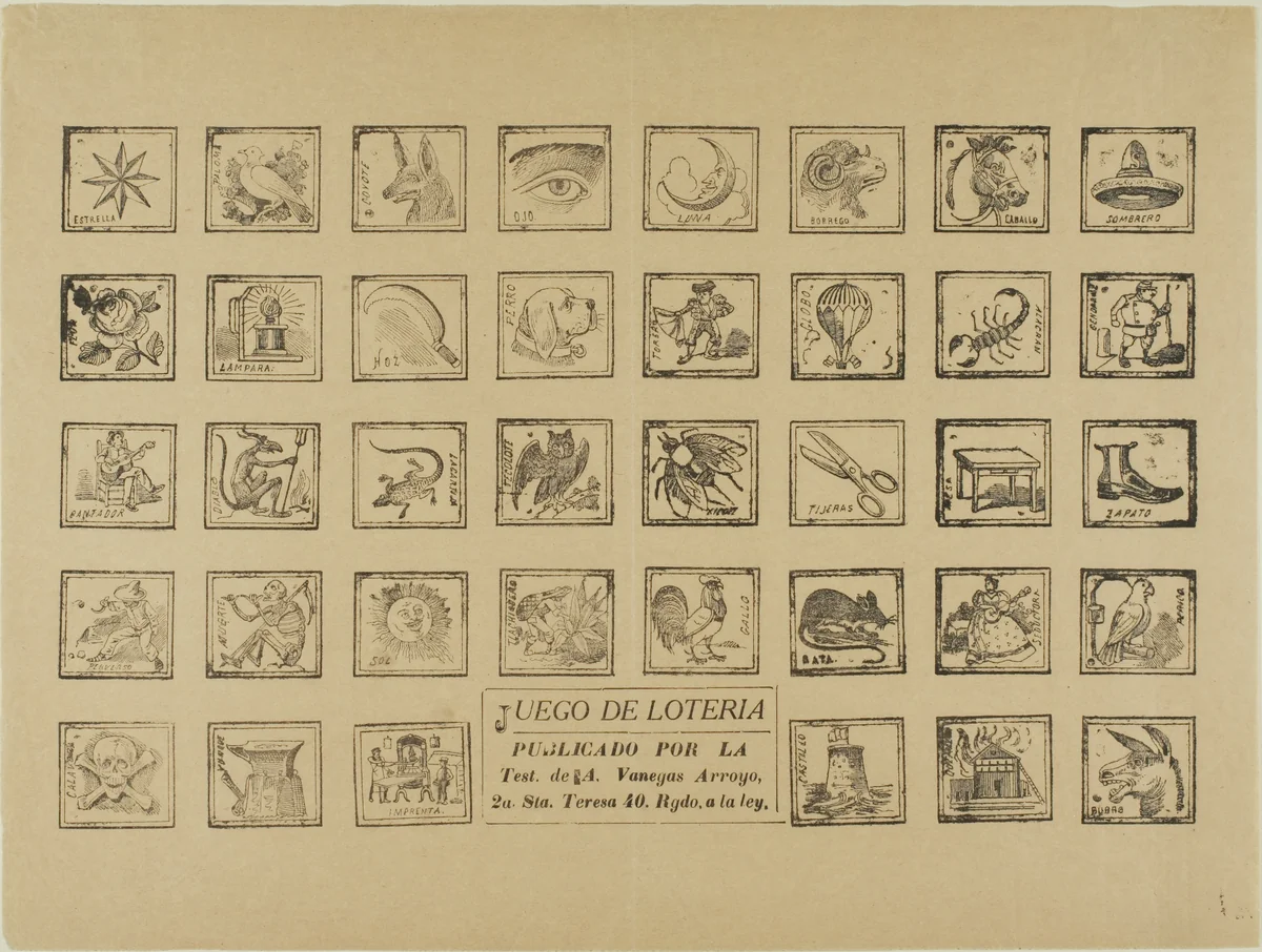Lottery Game by José Guadalupe Posada, print, 1880-1913