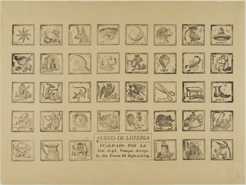 Lottery Game by José Guadalupe Posada, print, 1880-1913