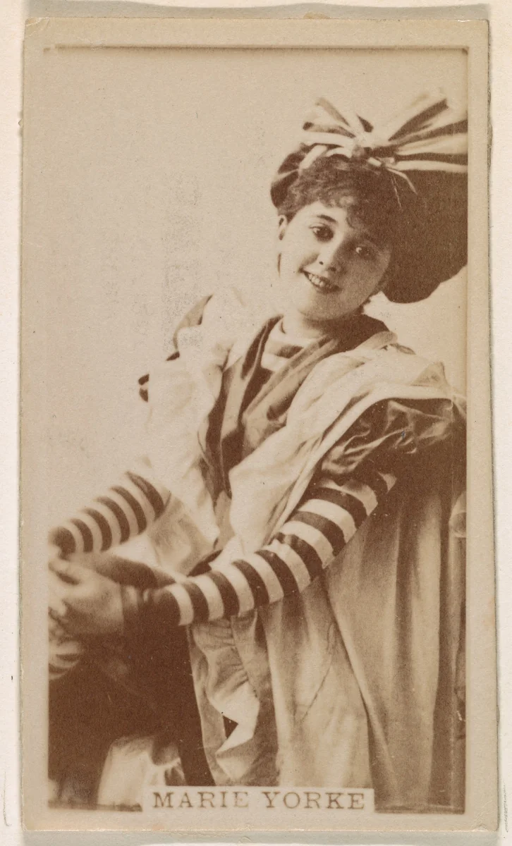 Marie Yorke, from the Actresses series (N245) issued by Kinney Brothers to promote Sweet Caporal Cigarettes by Kinney Brothers Tobacco Company, photograph, 1890