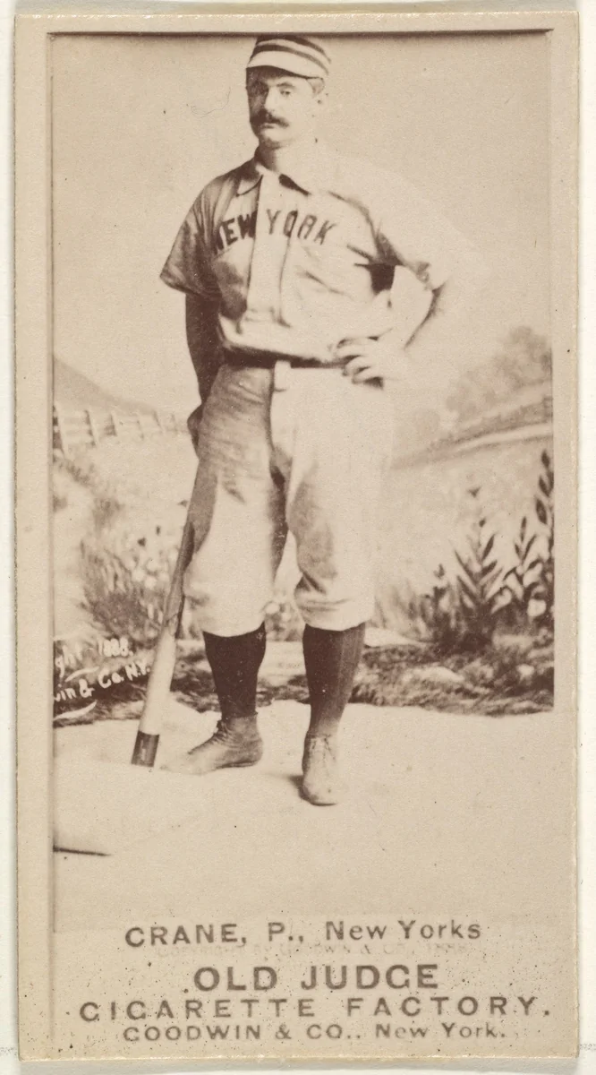 Ed Crane, Pitcher, New York, from the Old Judge series (N172) for Old Judge Cigarettes by Goodwin & Company, photograph, 1888