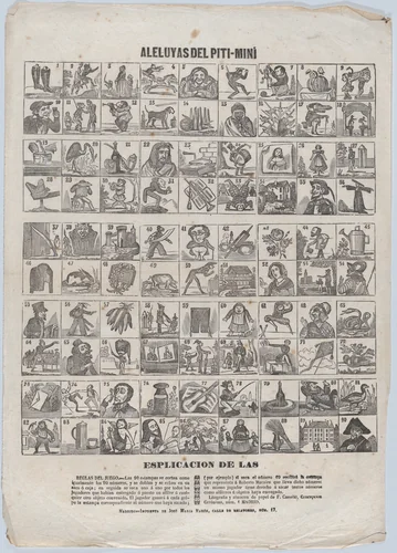 Game of Piti-Miní (trivia) by José María Marés, print, 1855-1865