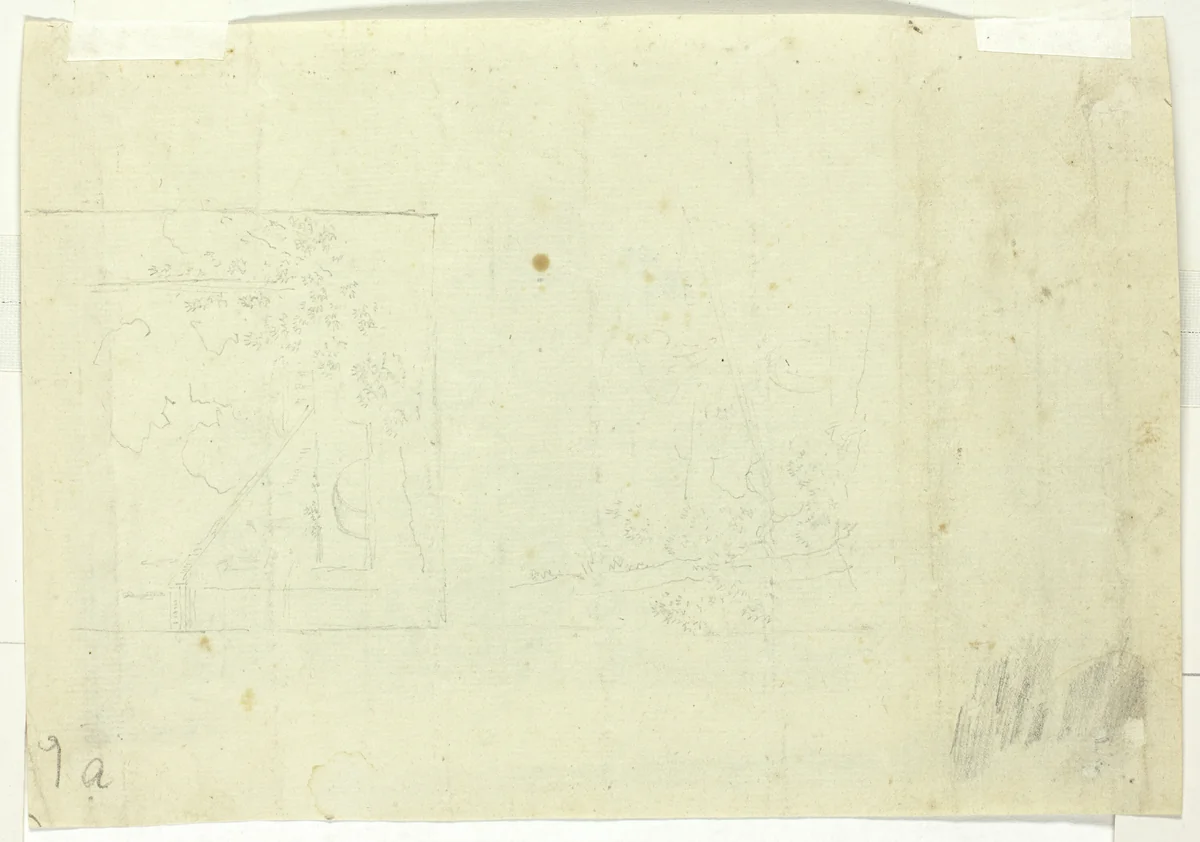 Two Sketches of a Park by Pierre Antoine Mongin, drawing, 1781-1827