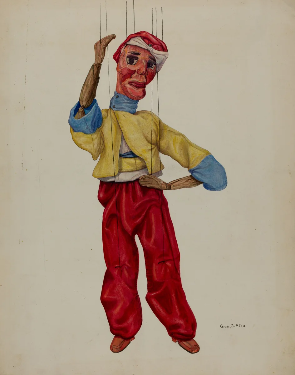 "Sinbad" Marionette by George File, index of american design, 1938