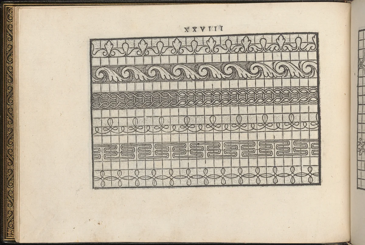 La Vera Perfettione del Disegno di varie sorti di recami, page 14 (verso) by Giovanni Ostaus, book, 1567