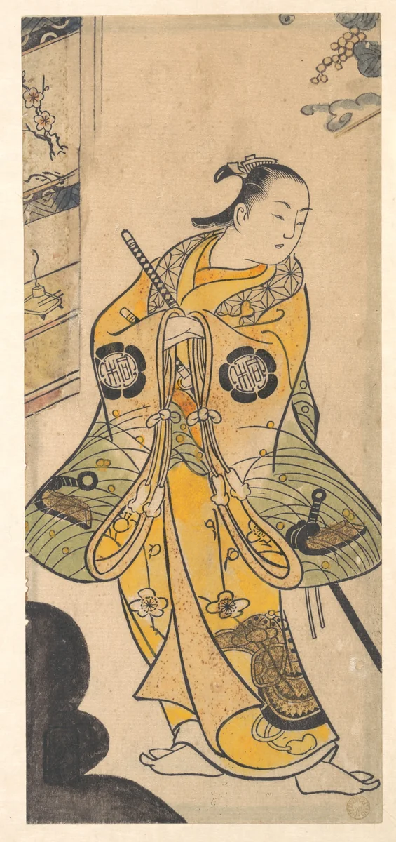 Actor as a Samurai Youth by Torii Kiyotada, print, 1725-1745